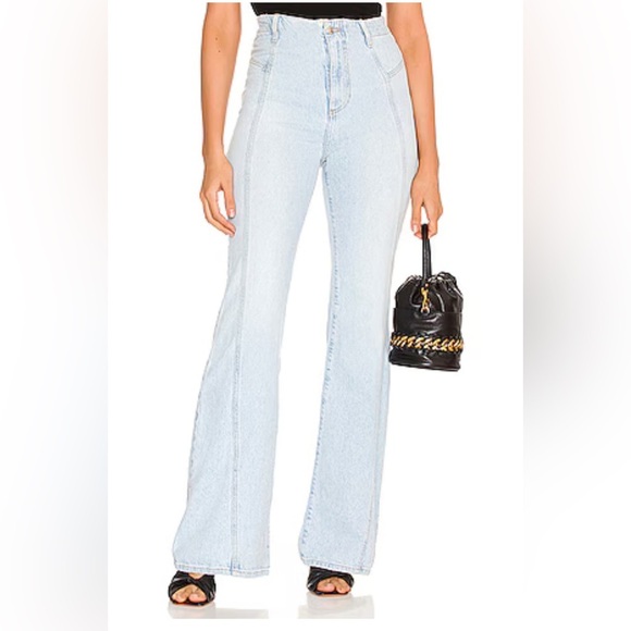 We The Free Denim - We The Free Free People Sz 32 Florence Flare Leg High Rise Blue Jeans Hippie Y2K